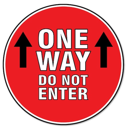 One Way Do Not Enter Non-Slip Floor Graphic, 16in Vinyl Decal, 3PK